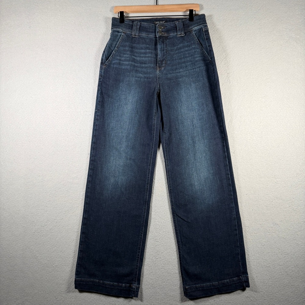 Judy Blue Wide Leg High Rise Dark Wash Jeans JB82642DK-CO Size 9/29